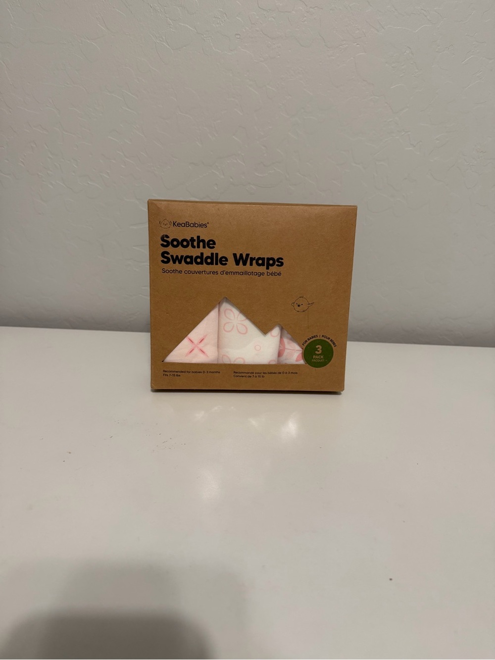 KeaBabies Pink Soothe Swaddle Wraps - 3 Pack